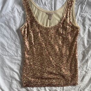 Banana Republic Gold Sequin Tank Top
